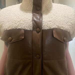 Elegant Brown and Cream Teddy Jacket
